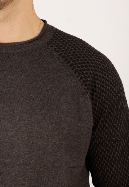 Sweater, manga ranglan, cuello polo