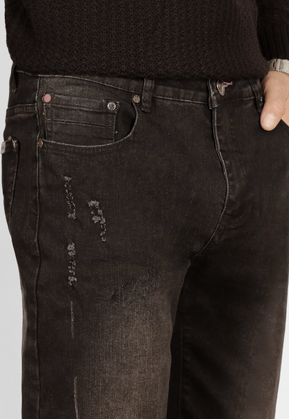 Jeans Slim Fit Destroyed, cotton spandex   646723