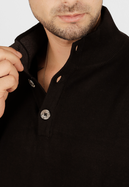 Sweater cuello tejido 3 botones SB695