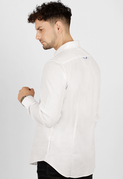 Camisa Oxford fit, manga larga, algodón