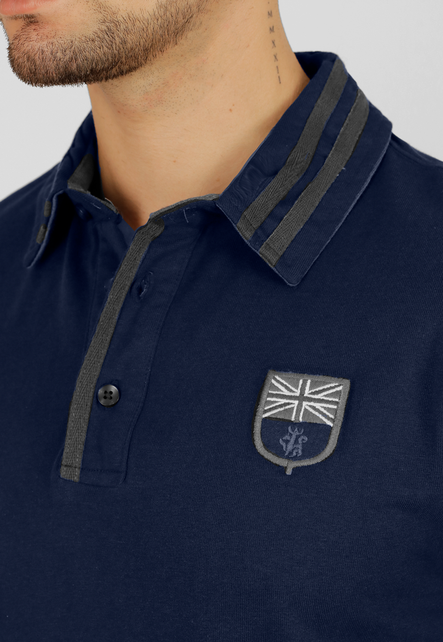 Polerón cuello con vivos, 100% algodón