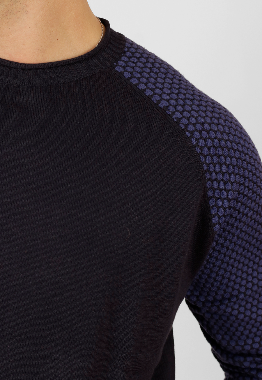 Sweater, manga ranglan, cuello polo