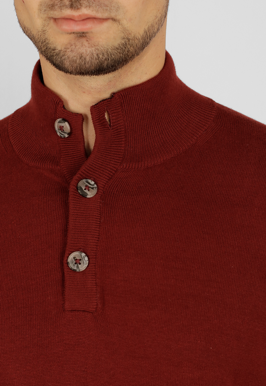 Sweater cuello tejido 3 botones SB695