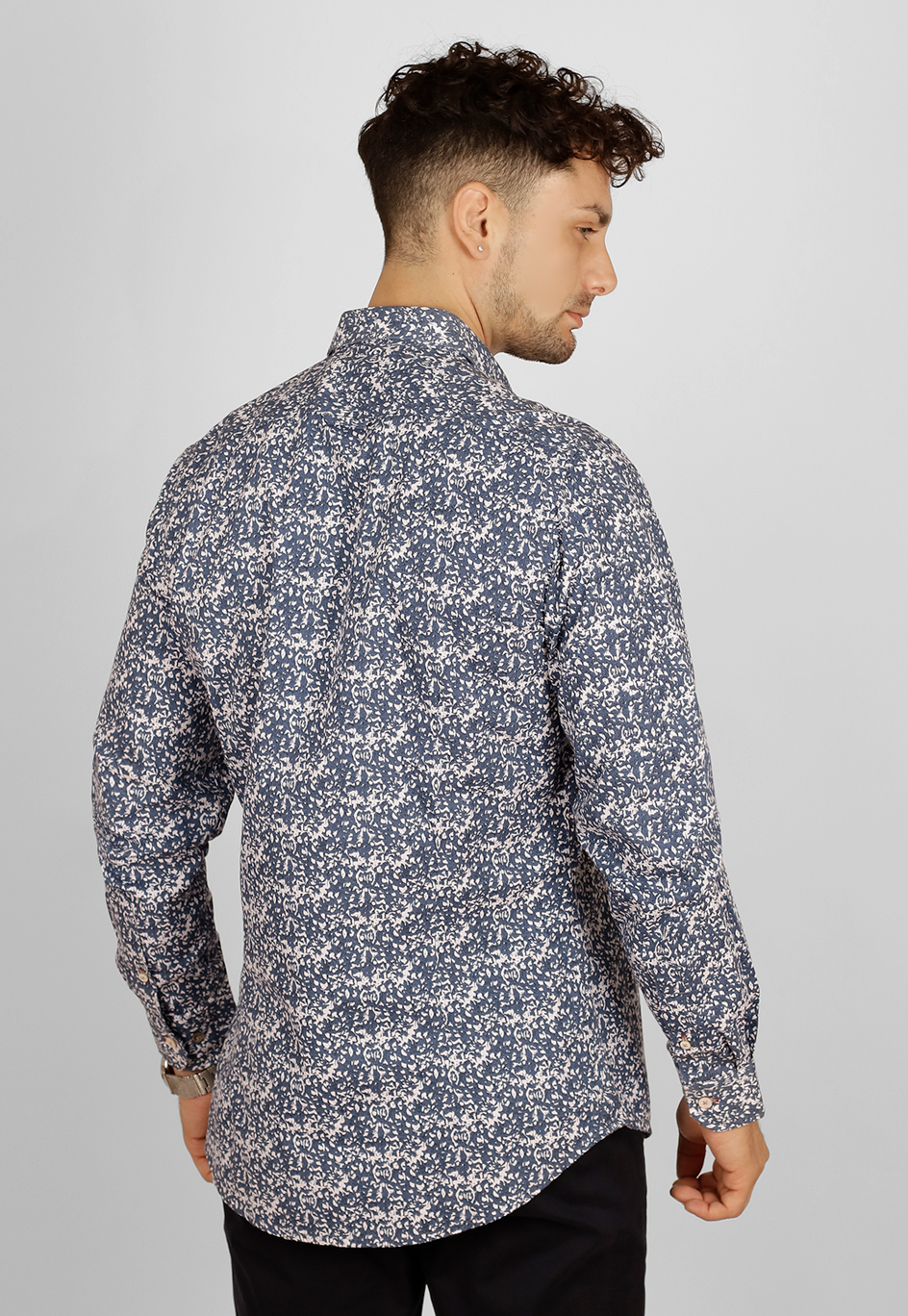 Camisa Estampada, manga larga, algodón