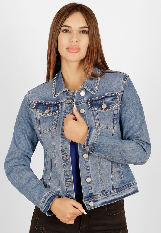 Chaqueta Mezclilla con tachas