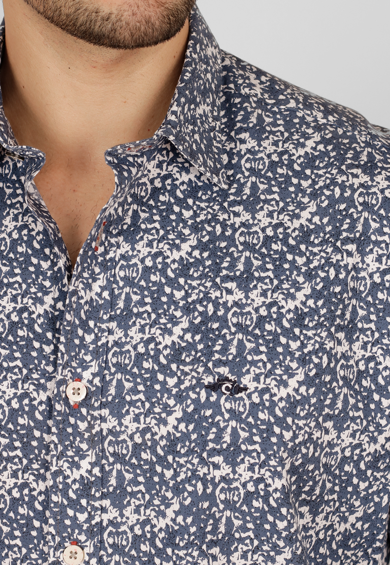 Camisa Estampada, manga larga, algodón