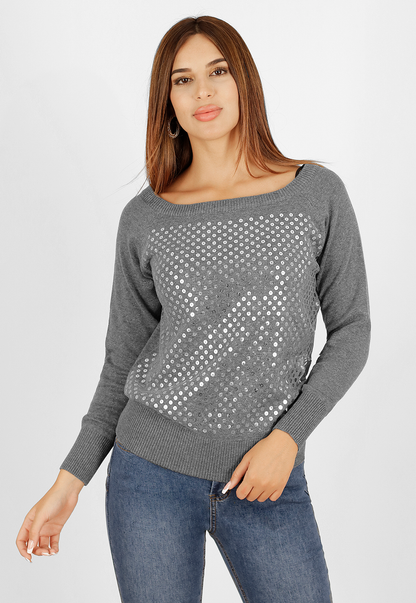 Sweater Estampado Plateado