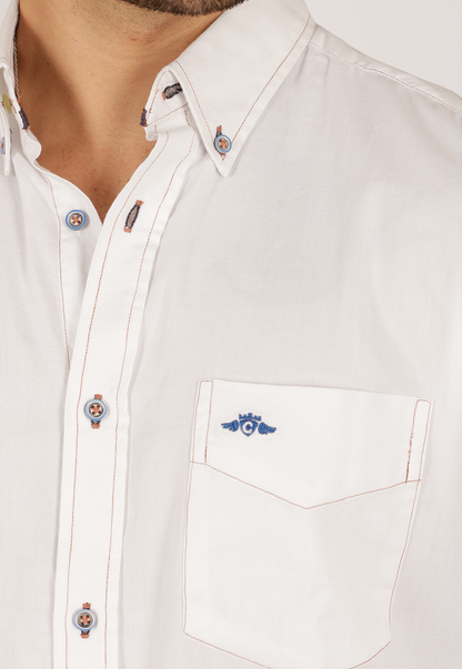 Camisa Oxford fit, manga larga, algodón