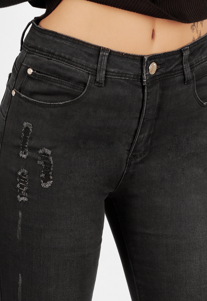 Jeans Skinny Destroyed Spandex      0330323