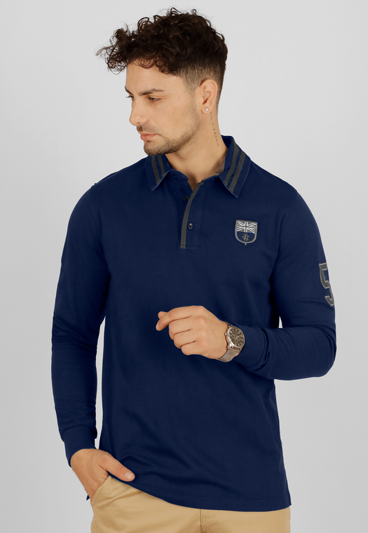 Polerón cuello con vivos, 100% algodón