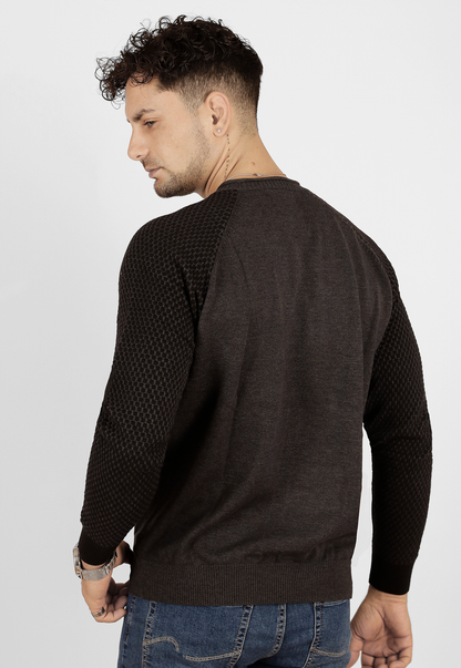 Sweater, manga ranglan, cuello polo