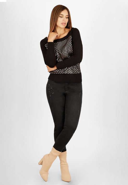 Jeans Skinny Destroyed Spandex      0330323