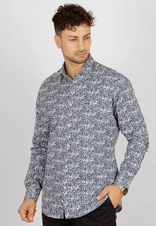 Camisa Estampada, manga larga, algodón