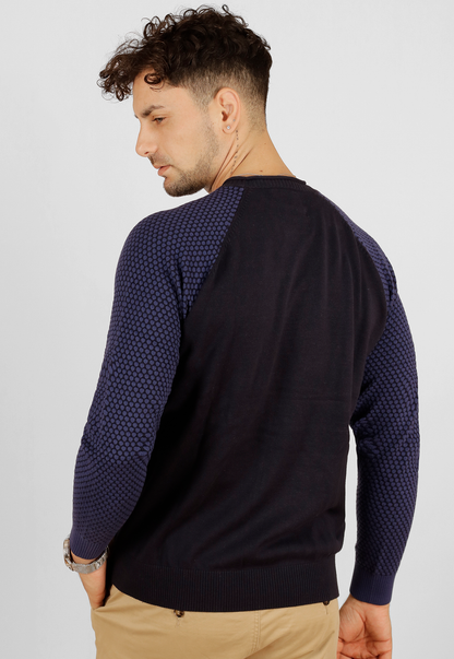 Sweater, manga ranglan, cuello polo