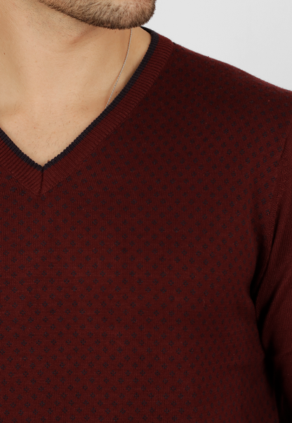 Sweater Jacquard, cuello v