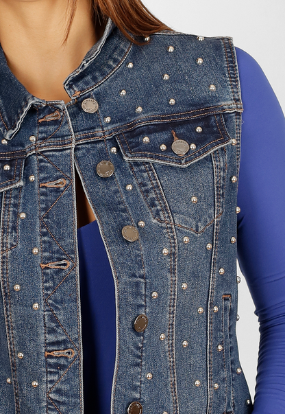 Chaqueta Mezclilla con tachas sin mangas