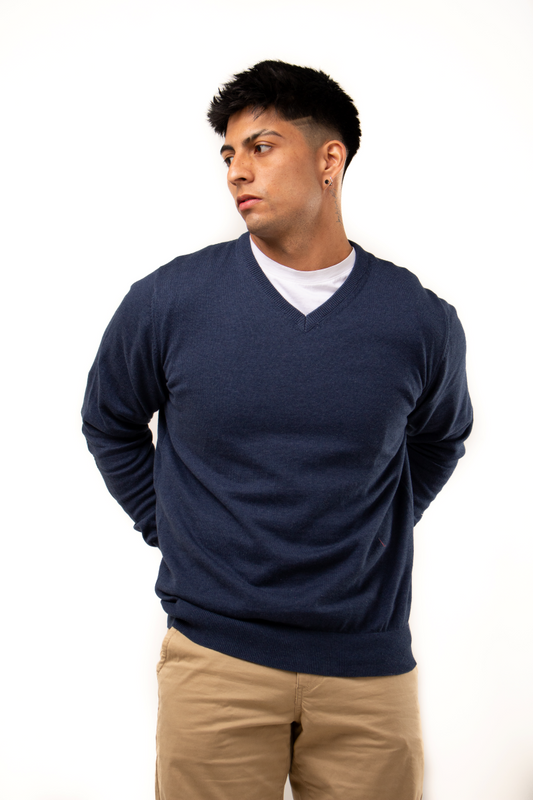 Sweater Cuello V 100% algodón M103