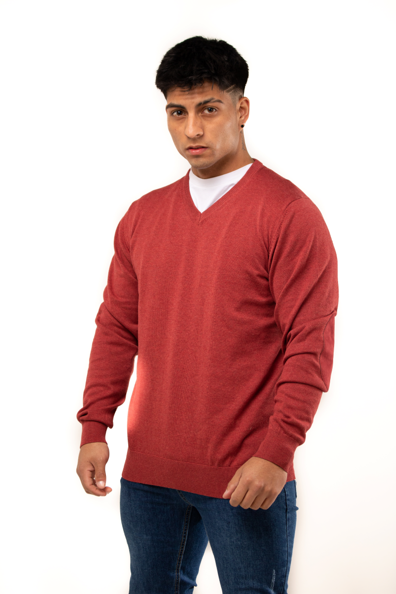 Sweater Cuello V 100% algodón M103