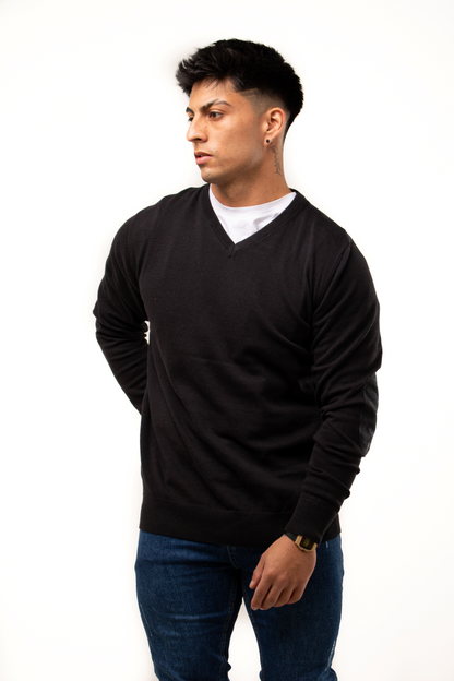 Sweater Cuello V 100% algodón M103