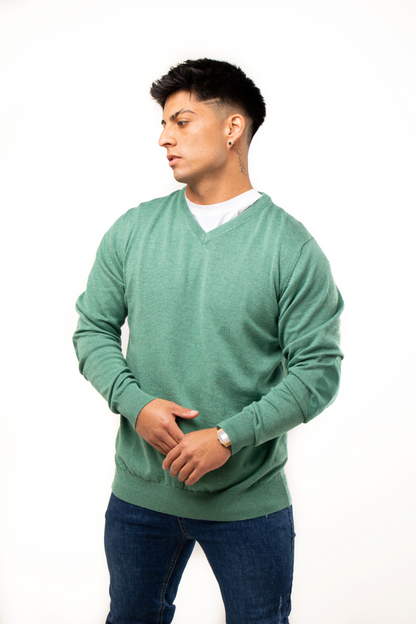 Sweater Cuello V 100% algodón M103