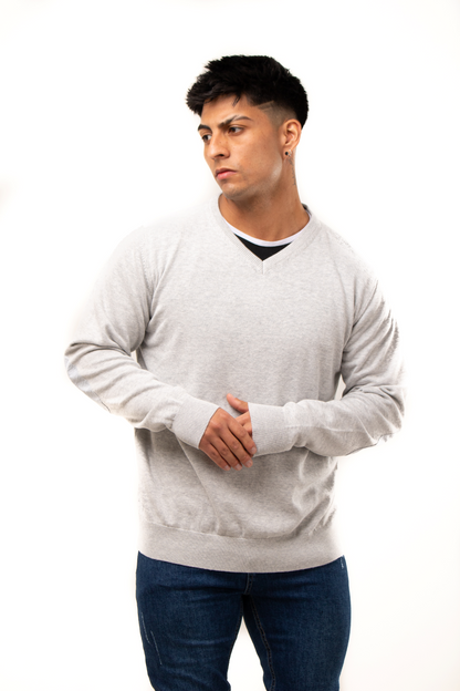 Sweater Cuello V 100% algodón M103