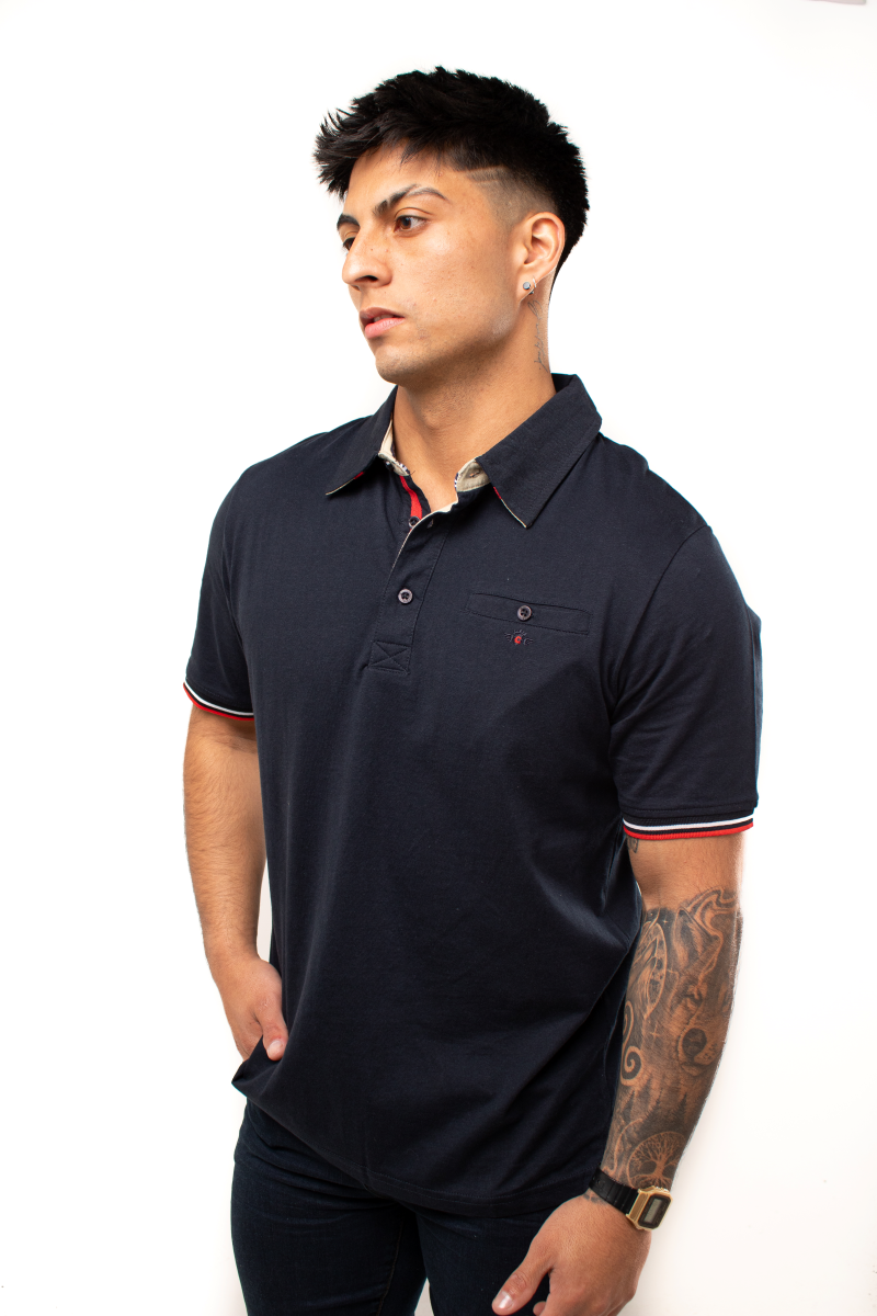Polera Cuello Camisero 100% algodón P055