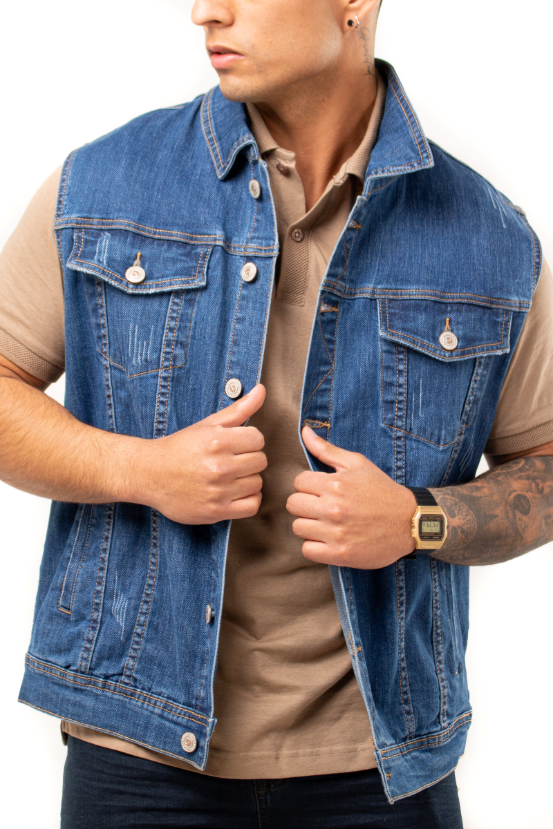 Chaqueta Mezclilla Sin Mangas 730523